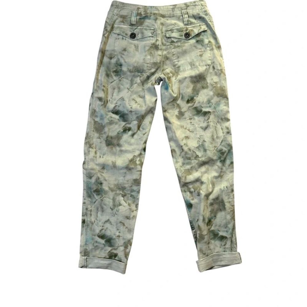 Anthropologie "The Wanderer" Green Tie Dye Utility Cargo Pants sz 24 (0)